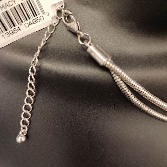 Macy's Bib Necklace Silver Tone - Picture 3 of 3